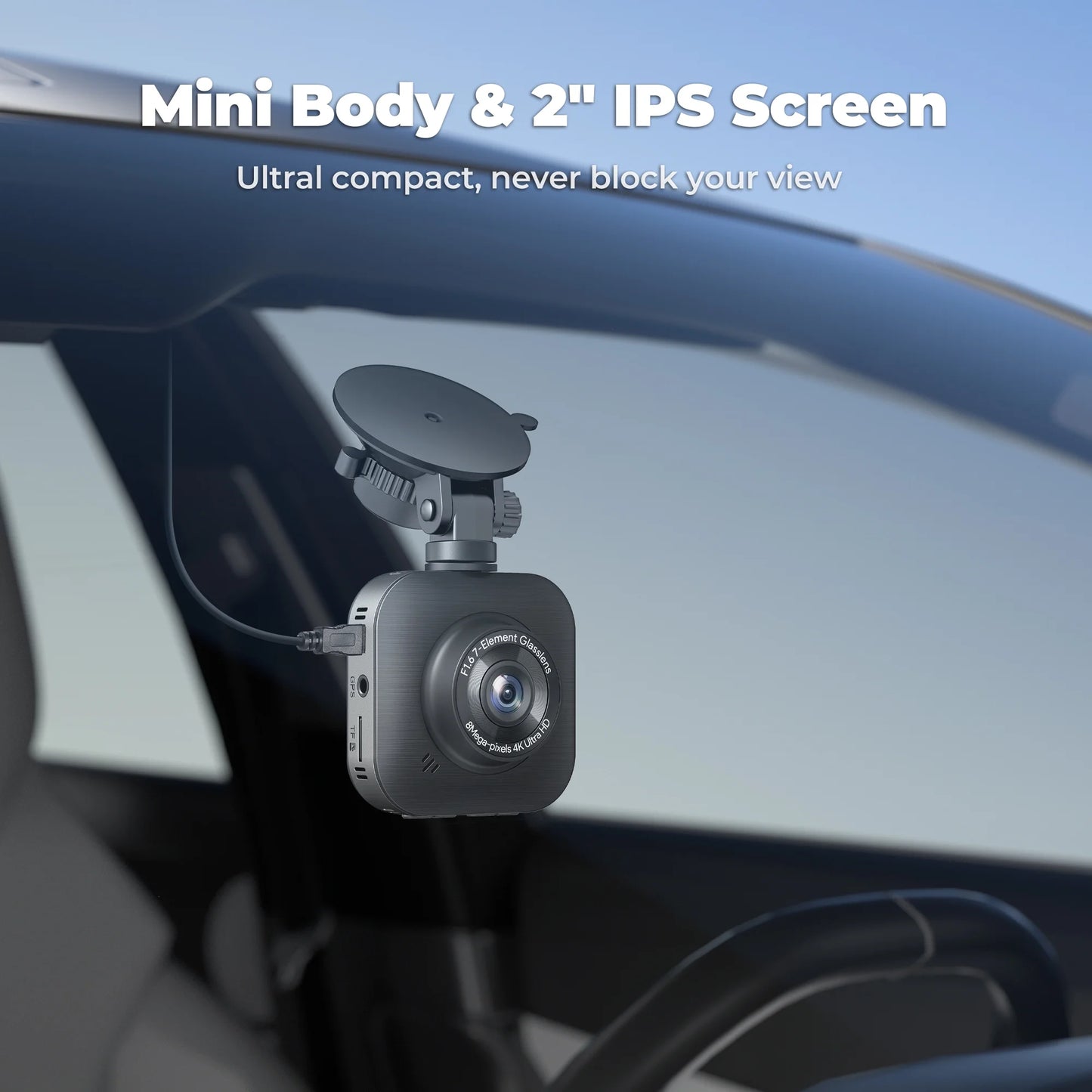 Tacklife 4K Car Dash Cam, Front Dashcam with Wifi & GPS, 2" IPS Screen, 170° Wide Angle, Loop and Emergency Recording, Parking Monitor, G-Sensor, WDR