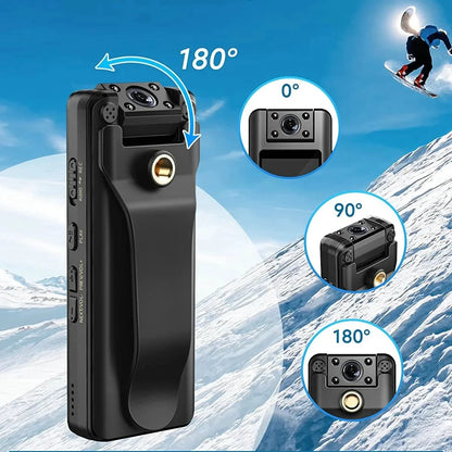 64GB Small Body Camera Mini Camera HD 1080P Camcorder Recording Infrared LCD Screen DVR DV Audio Video Record Support