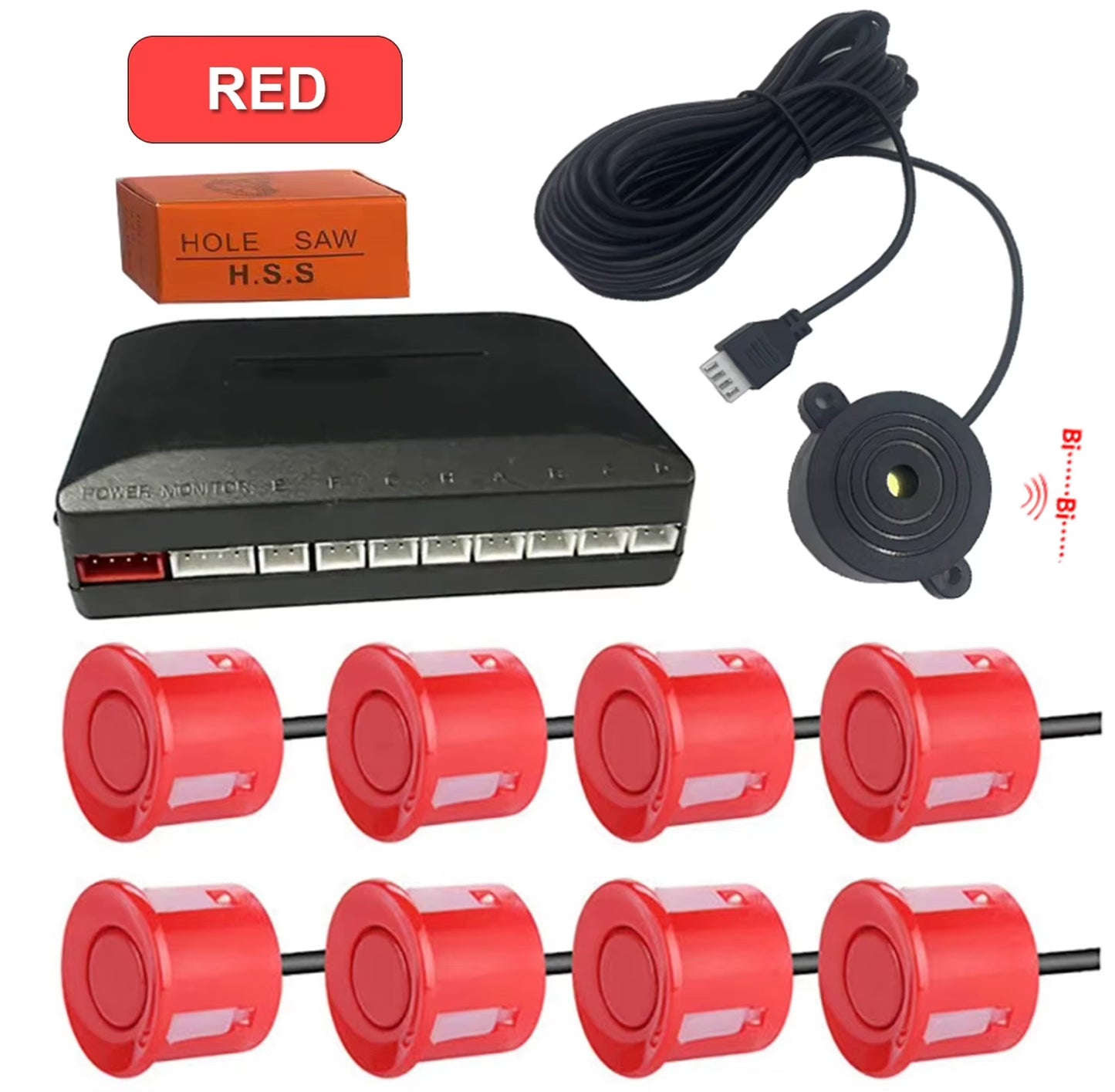 Buzzer Model Car Parktronic Multiple Radar Parkingsensor with 8 Sensors Reverse Backup Car Parking Radar Monitor Detector System