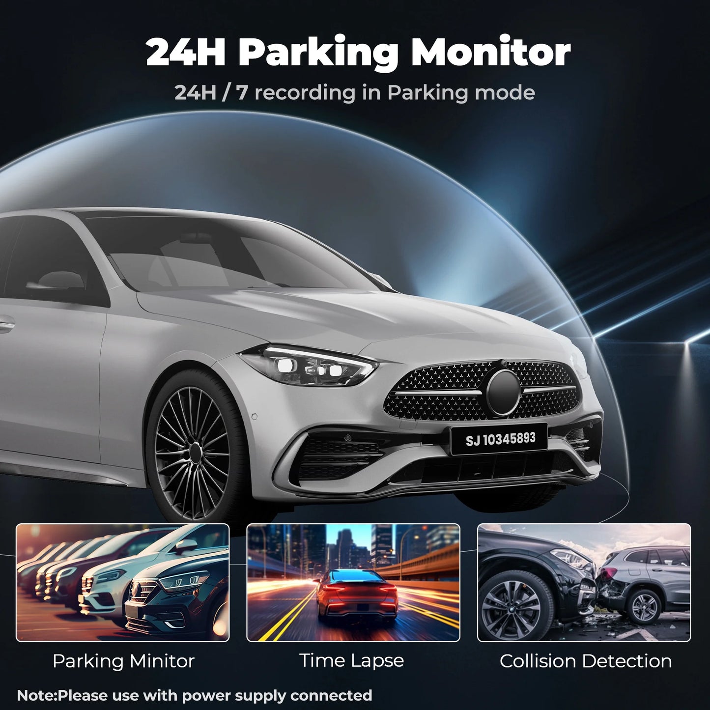 Tacklife 4K Car Dash Cam, Front Dashcam with Wifi & GPS, 2" IPS Screen, 170° Wide Angle, Loop and Emergency Recording, Parking Monitor, G-Sensor, WDR