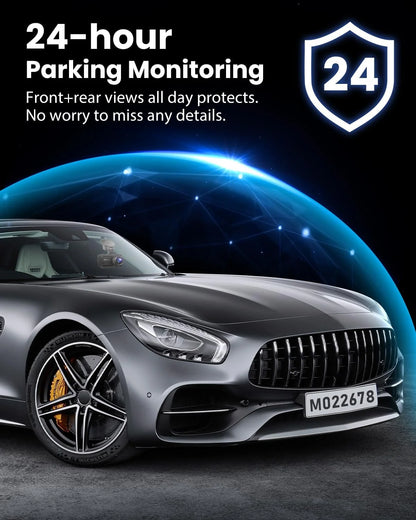 Dash Cam Front Rear 4K/1080P, Full HD Dash Cam with APP Control,Cars Build in Wifi, 3.94‘’IPS Screen Dash Camera with 32GB SD Card, G-Sensor, WDR, 24Hr Parking Mote, Loop Recording