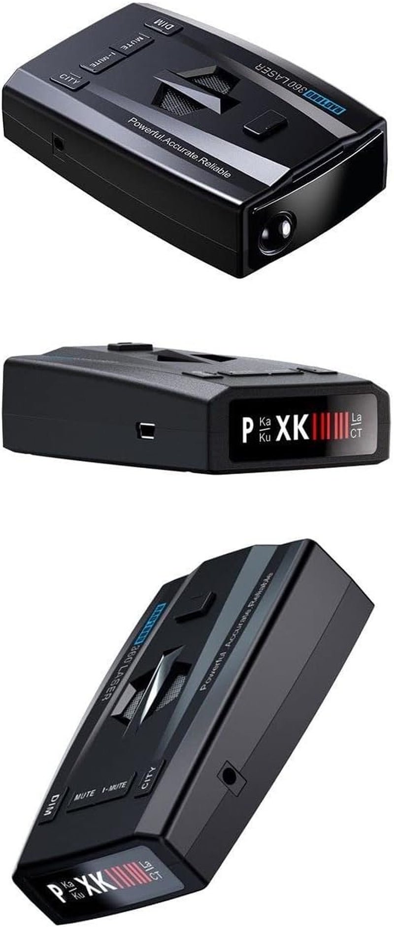 Radar Detector, Radar Detector for Cars, Prompt Speed, City/Road Mode, 360-Degree Detection Strategy Radar Detector Kit with LED Display (BLAK1), 103Mmx65Mmx28Mm