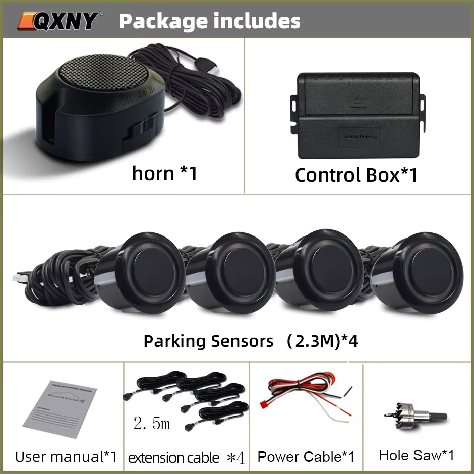 Parktronic Front Parking Sensor Kit for a Special Purpose, Vehicle Backup Radar Assistant System Buzzer Alarm Volume Universal