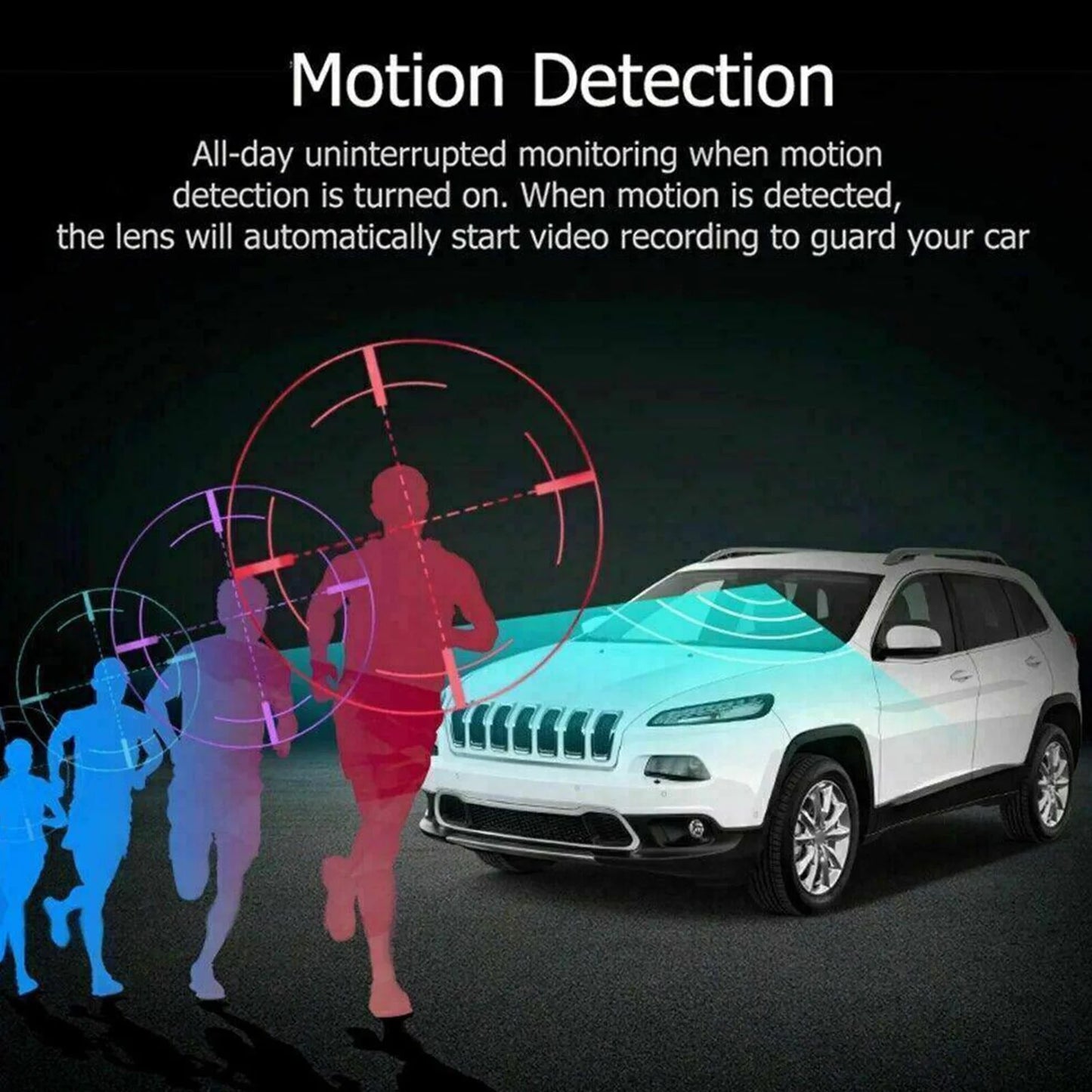 Universal 3'' LCD Car DVR 1080P HD Dash Cam Dual Lens Recorder Wide Angle Camera with Night Vision, G-Sensor, Crash Detection, Parking Monitor