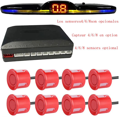 Multiple Radar Parking Sensor Kit Backlight Park Tronic LED Display System Backup Monitor Detector Assistant 4/6/8 Radar Sensor