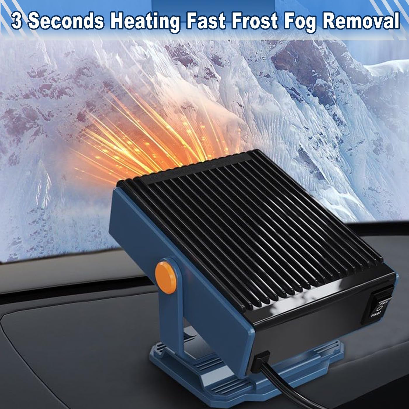 Car Heater,2-In-1 Multi-Function Portable 12V Heater for Car,Plug in Car Heater,Car Defroster Windshield Heater 360° Rotation Car Heaters for Vehicle