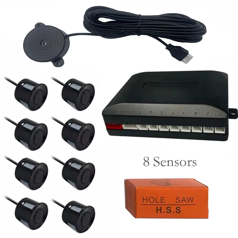 Buzzer Model Car Parktronic Multiple Radar Parkingsensor with 8 Sensors Reverse Backup Car Parking Radar Monitor Detector System