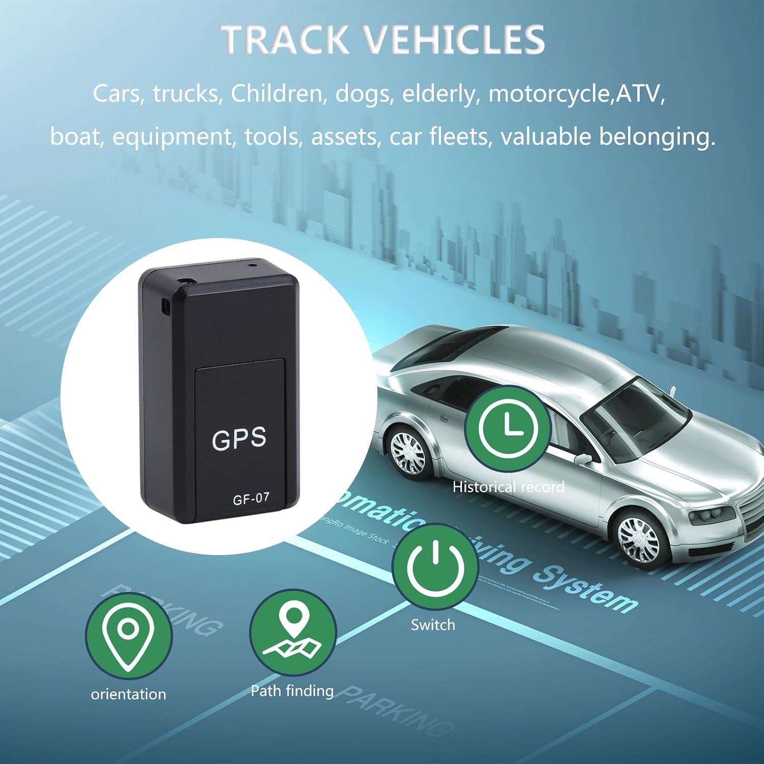 GPS Tracker for Vehicles Precise Real Time Tracking Devices Magnet Mount Full Global Coverage Tracker Device for Vehicles Hidden Tracking Device for Cars, Kids, Assets, Elderly