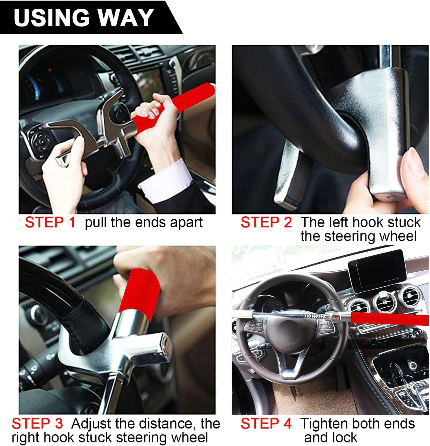 Steering Wheel Lock anti Theft Car Device Universal Theft Prevention Car Lock