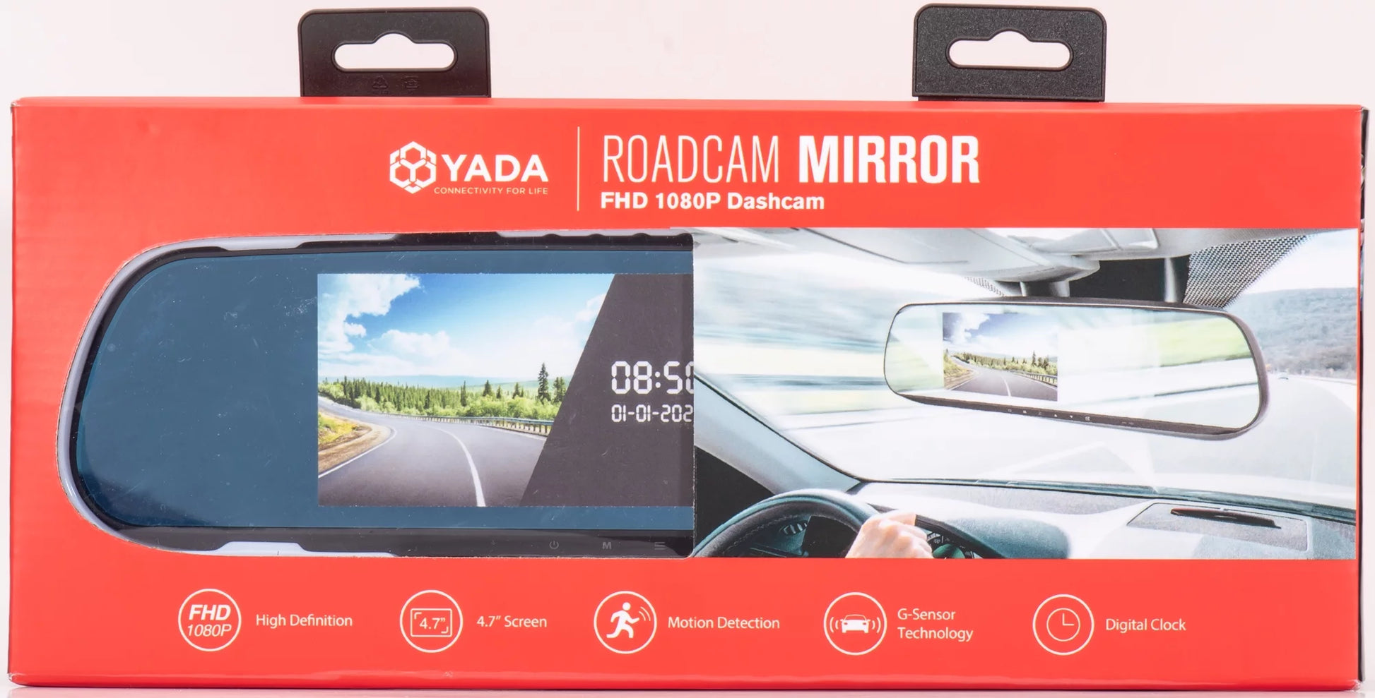 (2 Pack)  Roadcam Mirror 1080P Mirror Mount Dash Cam, Universal Compatibility with Smart G-Sensor, 4.7" Monitor, Adjustable Lens, Wide Angle View, BT533147