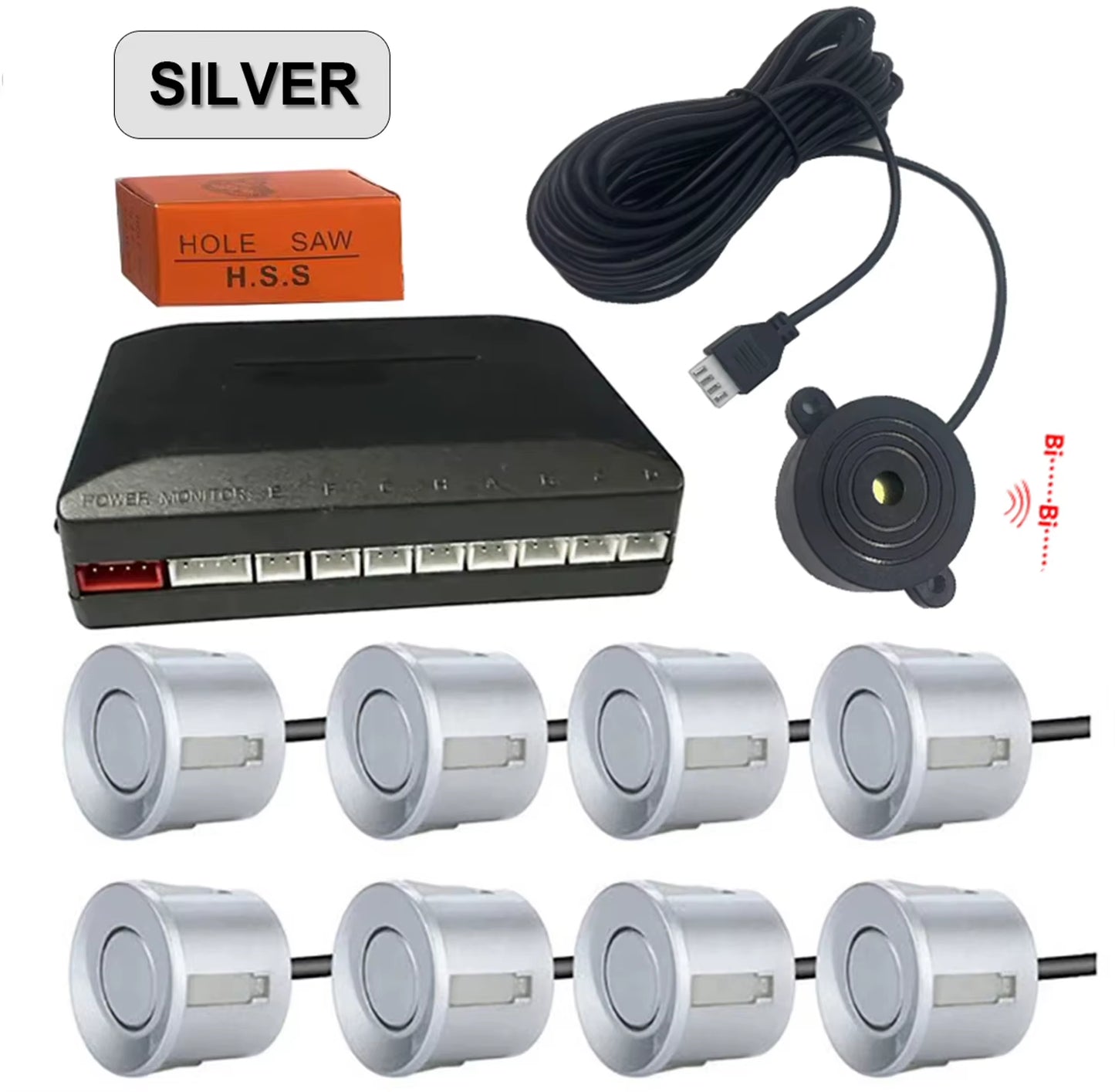 Buzzer Model Car Parktronic Multiple Radar Parkingsensor with 8 Sensors Reverse Backup Car Parking Radar Monitor Detector System