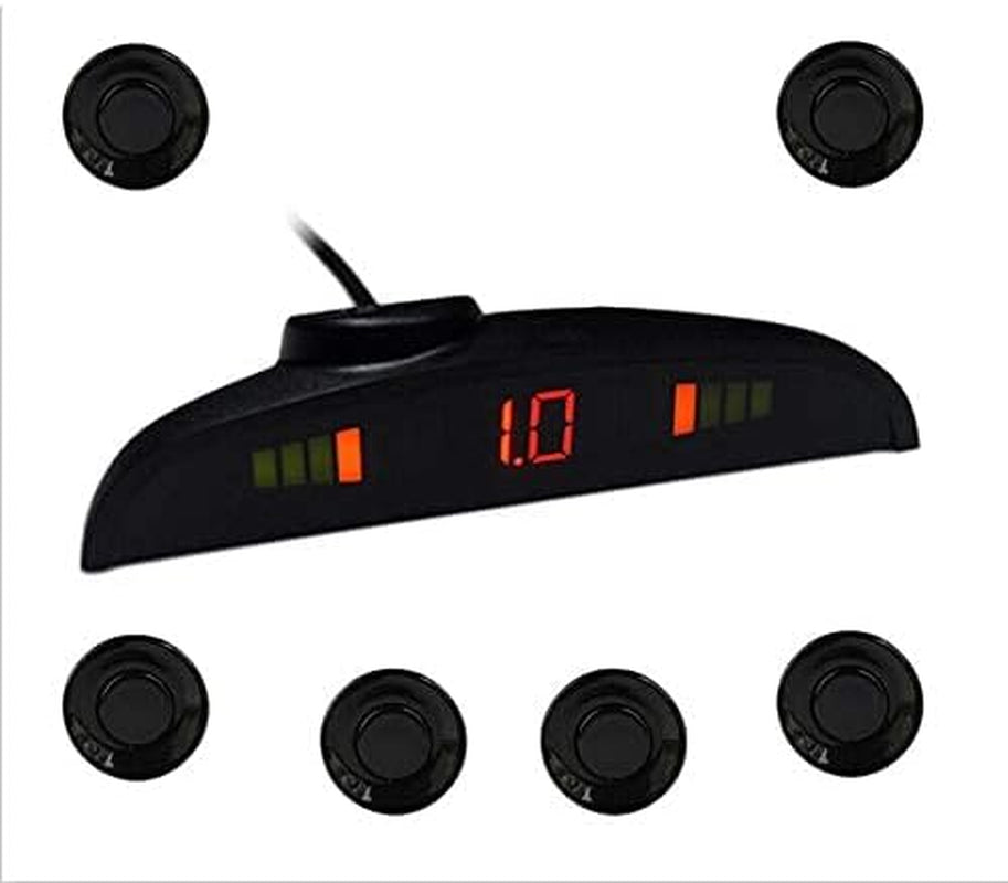 Car Front and Rear Reversing Radar Kit, Led Buzzer Alarm 8 Sensor Front and Rear Parking Sensor Prompt