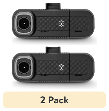 (2 Pack)  Roadcam Dual Two-Way Recording Dash Cam with 1080P Front and Interior Cabin View, Smart G-Sensor, Wi-Fi App Compatible, 16GB SD Card Included. BT532698