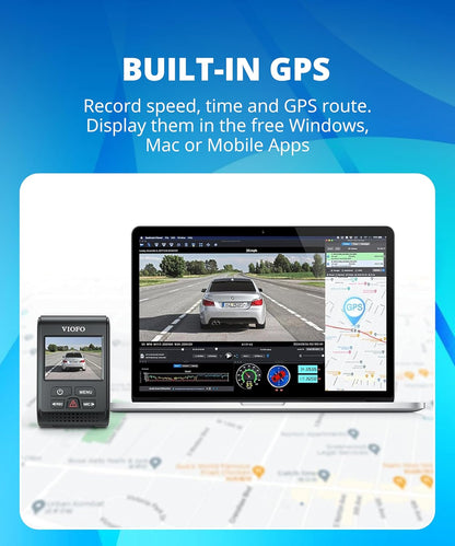 Dash Cam A119 V3 2K 2560X1440P Quad HD+ 60FPS Front Car Dash Camera, 5MP STARVIS Sensor, 140-Degree Wide Angle, GPS Included, Buffered Parking Mode, True HDR, Motion Detection, Time Lapse