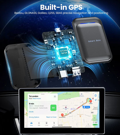 Wireless Carplay Adapter, Android Auto Adapter for Car with Google Play/Netflix/Youtube/Google Map, Grey