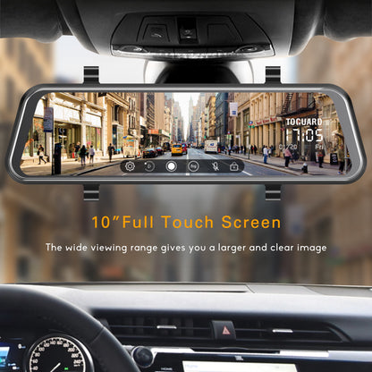 1080P Mirror Dash Cam for Car, 10" Full Touch Screen Dashcam Front and Rear, Night Vision, Parking Assist, Loop Recording, G-Sensor