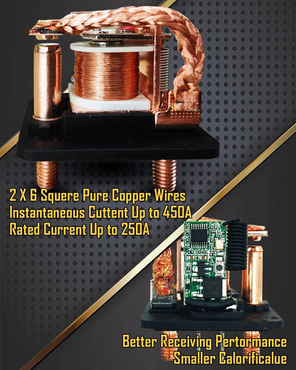 Remote Battery Disconnect Switch 12V, 250A, Upgrade Prevent Battery Drain,Disconnect Negative Car Kill Switch Anti-Theft,