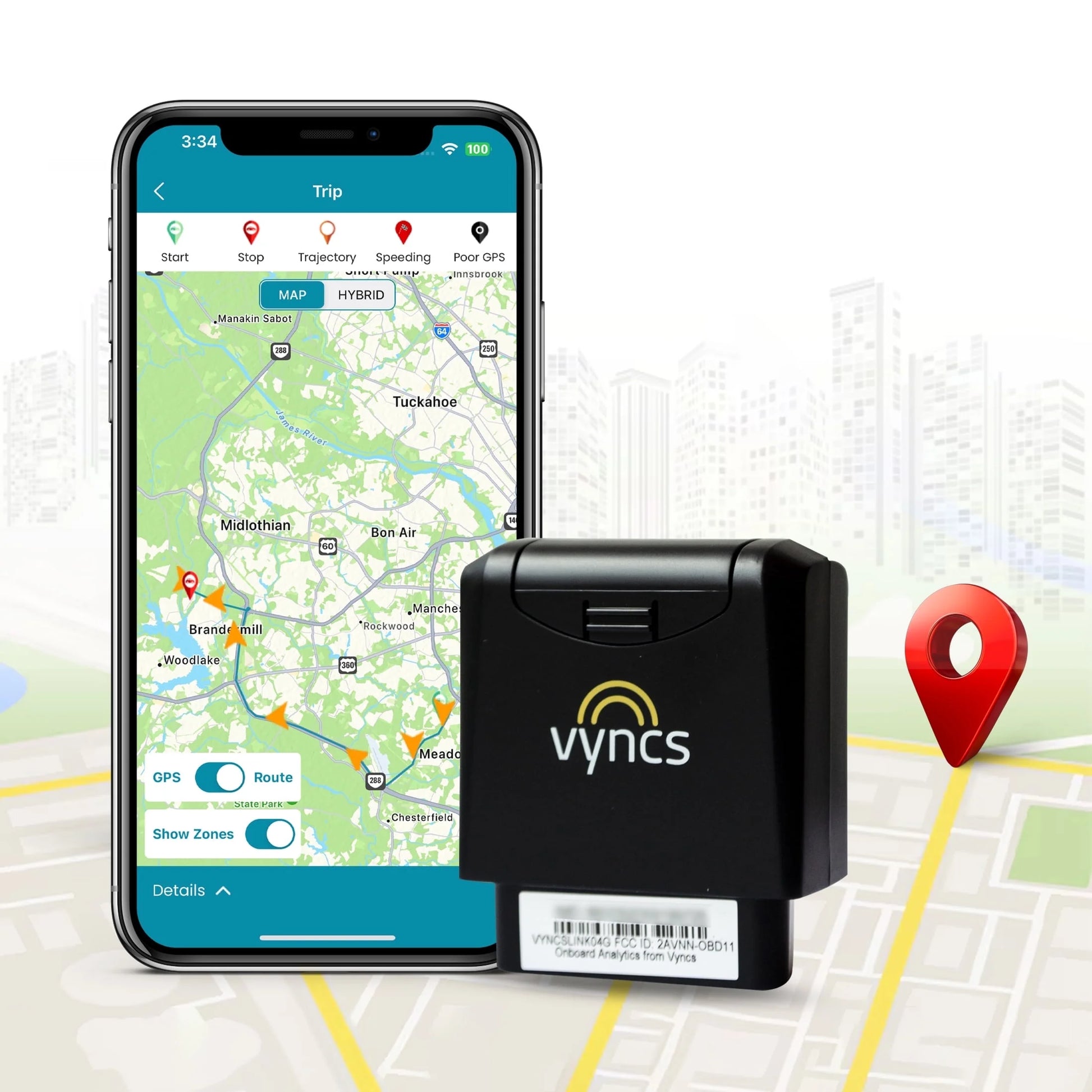 GPS Tracker for Vehicles 4G Dash Mount GPS Device