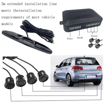 Multiple Radar Parking Sensor Kit Backlight Park Tronic LED Display System Backup Monitor Detector Assistant 4/6/8 Radar Sensor