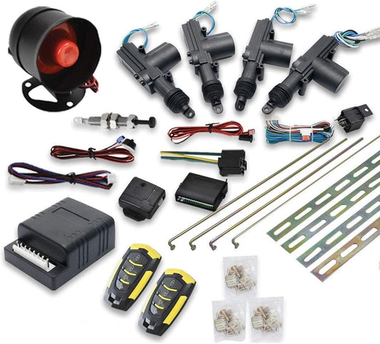Car Remote Central Locking Kit, Universal Security Anti-Theft Alarm System Universal & 4 Doors Keyless Entry System