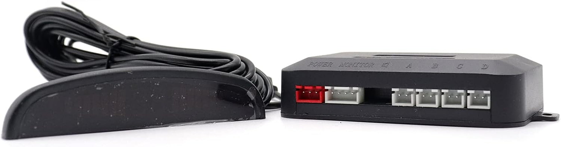 Car Auto Vehicle Visual Reverse Backup Radar System with 4 Parking Sensors LED Distance Detection Display Info Video Output Beep Sound Warning (Black Color)