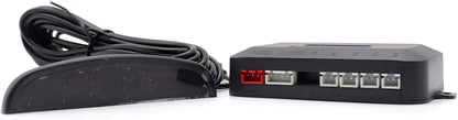 Car Auto Vehicle Visual Reverse Backup Radar System with 4 Parking Sensors LED Distance Detection Display Info Video Output Beep Sound Warning (Black Color)