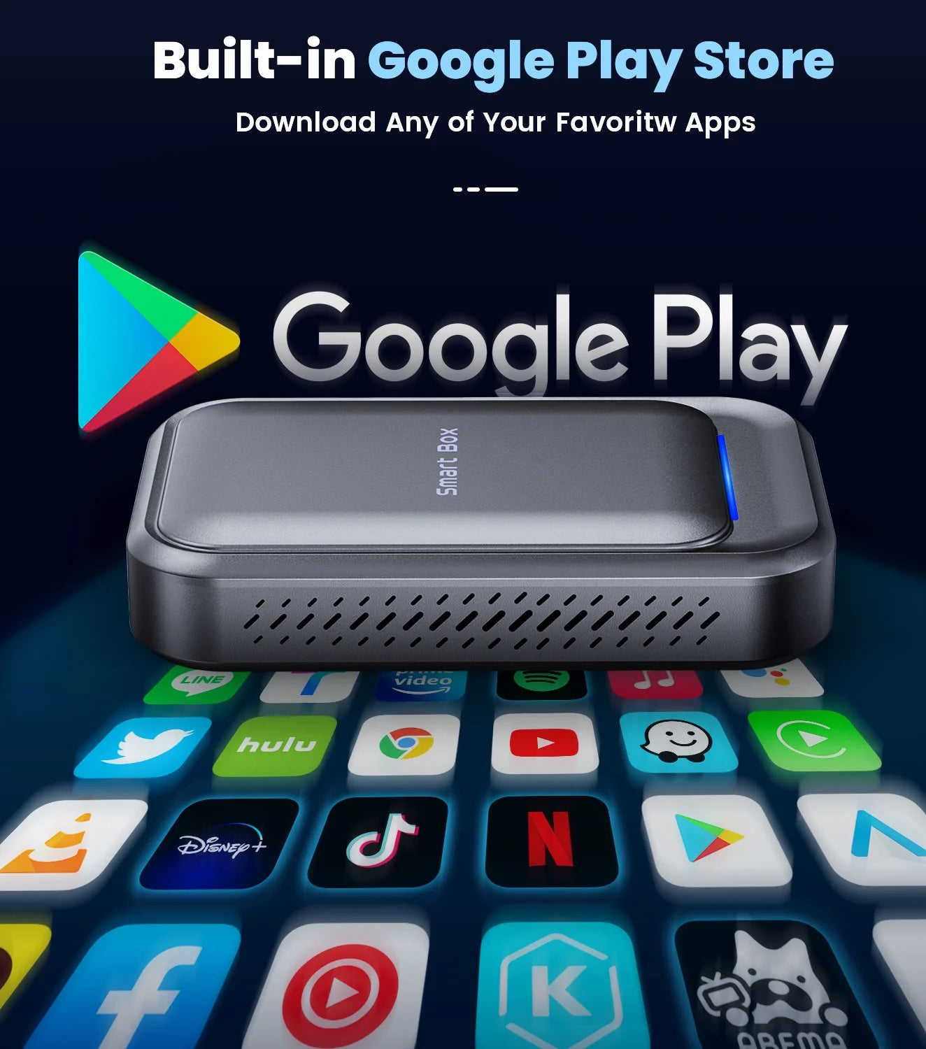 Wireless Carplay Adapter, Android Auto Adapter for Car with Google Play/Netflix/Youtube/Google Map, Grey