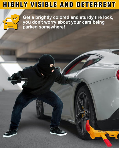 Steering Wheel Lock and Car Wheel Lock Double Protection for Your Car anti Theft