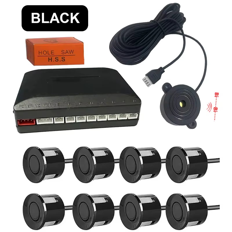 Buzzer Model Car Parktronic Multiple Radar Parkingsensor with 8 Sensors Reverse Backup Car Parking Radar Monitor Detector System