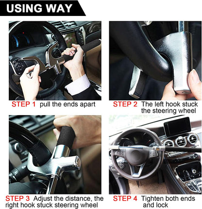 Steering Wheel Lock and Car Wheel Lock Double Protection for Your Car anti Theft