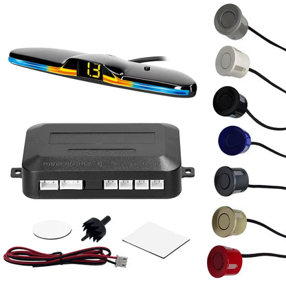 Multiple Radar Parking Sensor Kit Backlight Park Tronic LED Display System Backup Monitor Detector Assistant 4/6/8 Radar Sensor