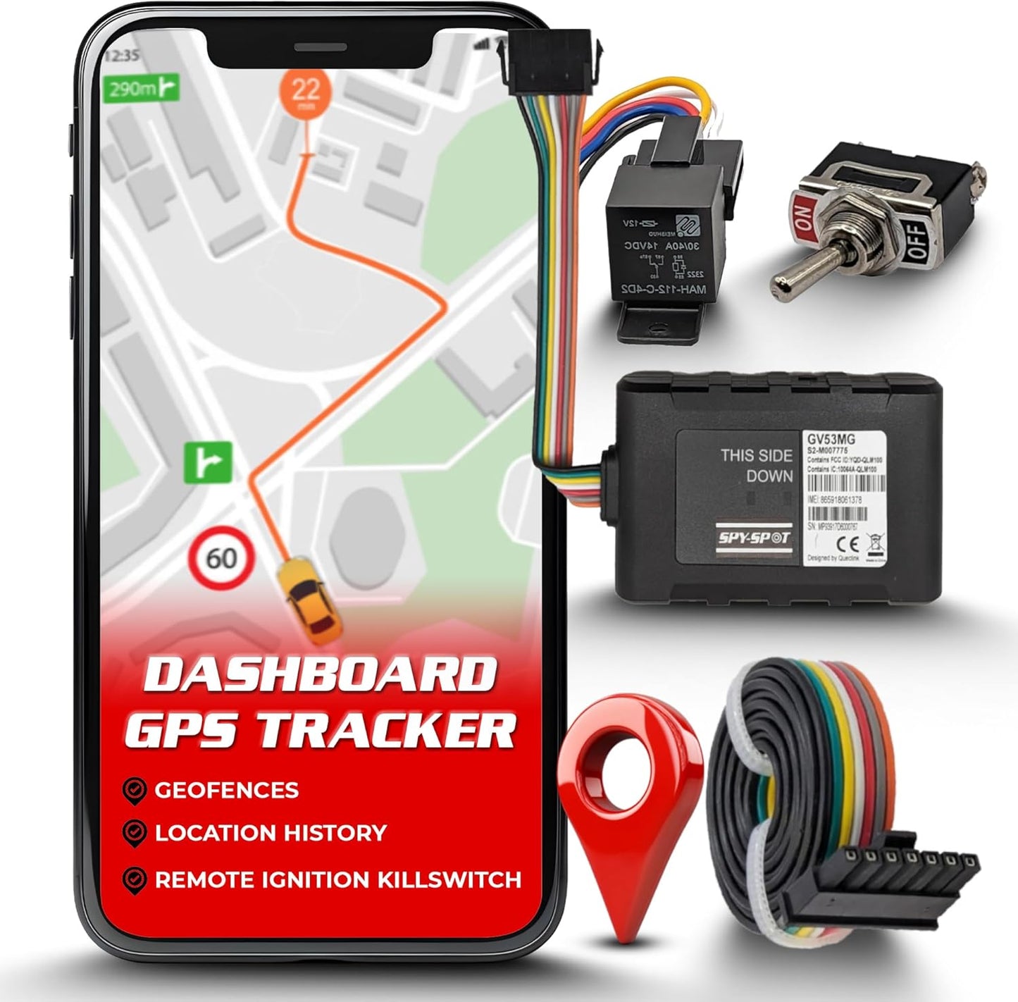 Hardwire 4G GPS Tracker with Kill Switch | Starter Disable GPS Tracking | Rental Car Companies | Turo | Fleets Battery Operated