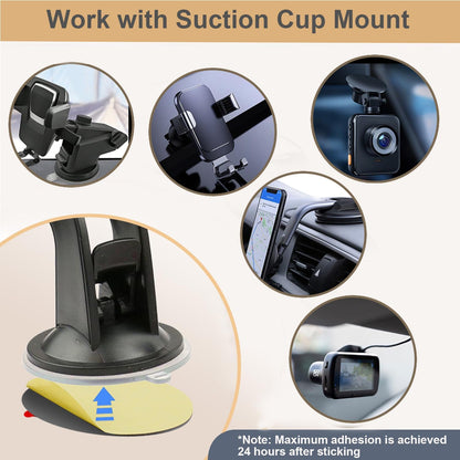 Extra Strong Adhesive Sticker Pads for Car Phone Mounts - 6Pcs Double-Sided Very High Bond Circle Tape, 80Mm (3.15") round Sticky Replacement for Suction Cup Itmes Car Dashboard Dash Camera GPS