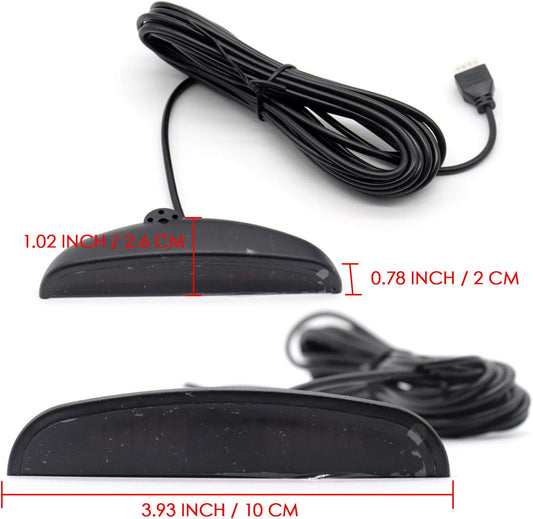 Car Auto Vehicle Visual Reverse Backup Radar System with 4 Parking Sensors LED Distance Detection Display Info Video Output Beep Sound Warning (Black Color)