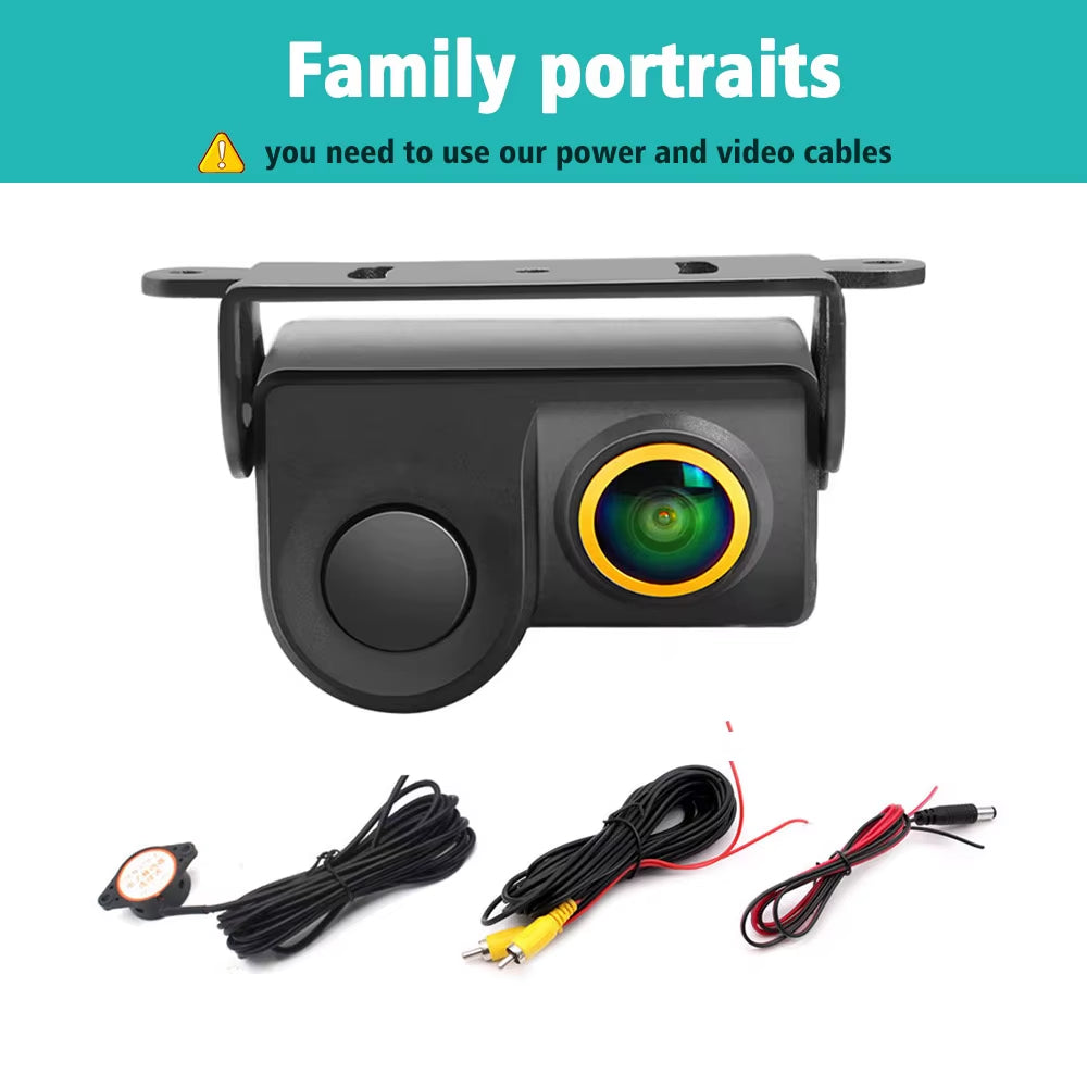 180 Degree 1080P Car Video Parking Sensor Reverse Visible Radar Detector System Night Vision Waterproof Reverse Camera