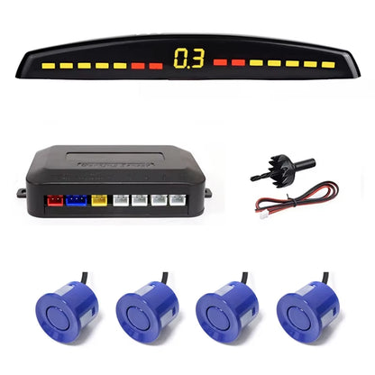 Car Reverse Radar Kit Vehicle Parking Sensor System with 4 Parking Sensors Backup Radar with LED Distance Display Beep Alarm
