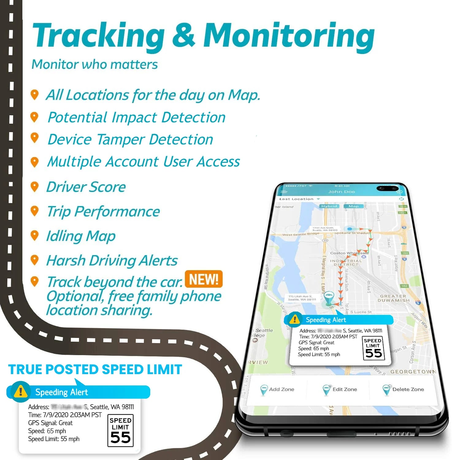 GPS Tracker for Vehicles 4G Dash Mount GPS Device