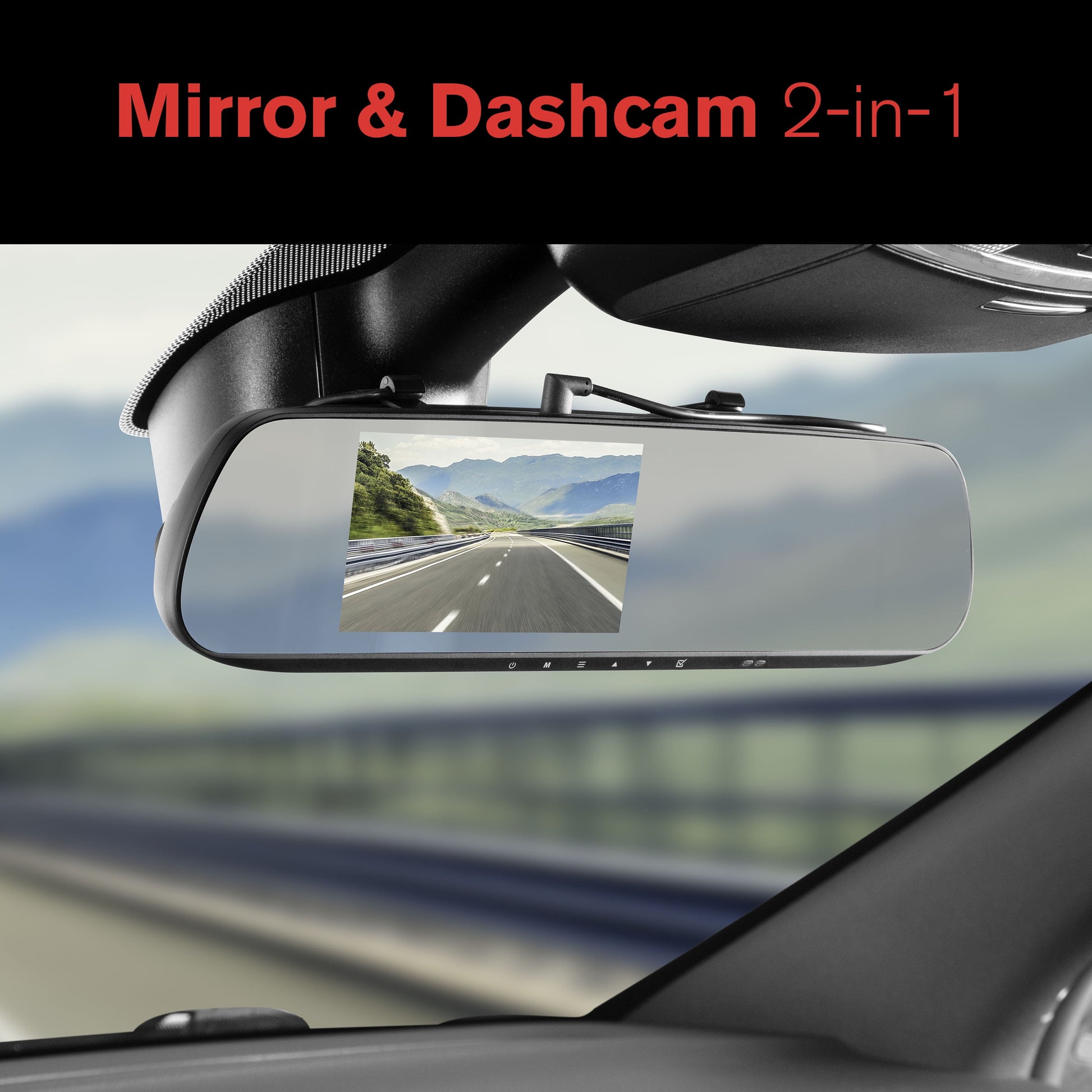 (2 Pack)  Roadcam Mirror 1080P Mirror Mount Dash Cam, Universal Compatibility with Smart G-Sensor, 4.7" Monitor, Adjustable Lens, Wide Angle View, BT533147