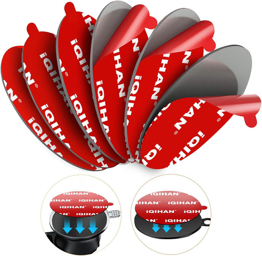 Extra Strong Adhesive Sticker Pads for Car Phone Mounts - 6Pcs Double-Sided Very High Bond Circle Tape, 80Mm (3.15") round Sticky Replacement for Suction Cup Itmes Car Dashboard Dash Camera GPS